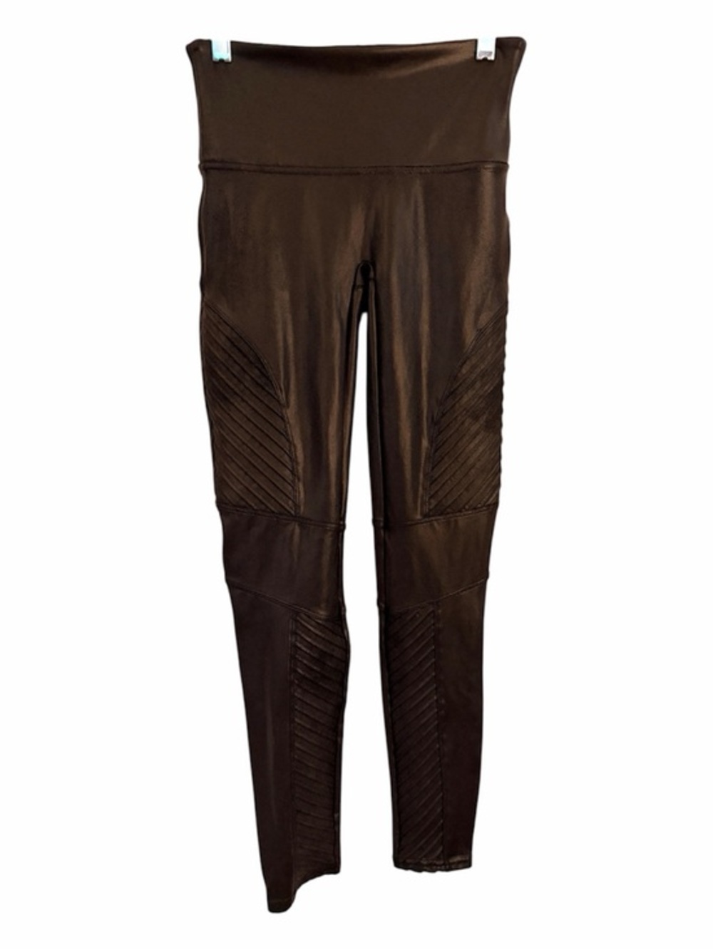 SPANX M Faux Leather Moto Leggings